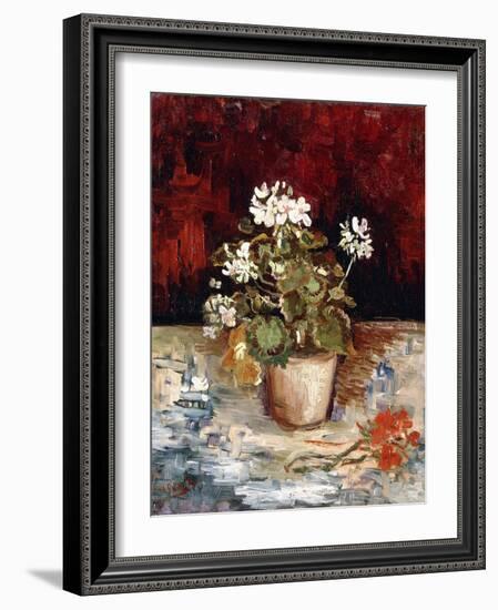 Still-Life Pot of Geraniums, 1886-Vincent van Gogh-Framed Giclee Print