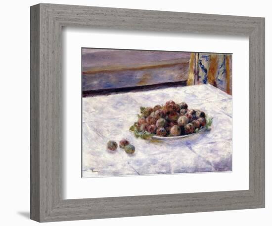 Still Life, Prunes on a Plate, C.1884-Pierre-Auguste Renoir-Framed Giclee Print