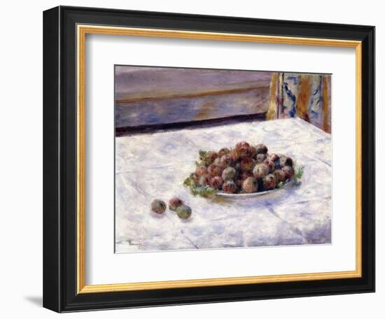 Still Life, Prunes on a Plate, C.1884-Pierre-Auguste Renoir-Framed Giclee Print