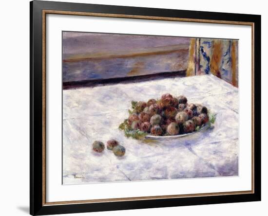 Still Life, Prunes on a Plate, C.1884-Pierre-Auguste Renoir-Framed Giclee Print