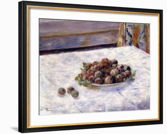 Still Life, Prunes on a Plate, C.1884-Pierre-Auguste Renoir-Framed Giclee Print