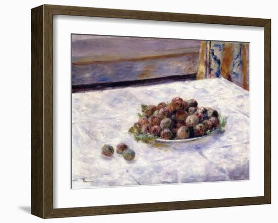 Still Life, Prunes on a Plate (Nature Morte, Le plat de Prunes). Ca. 1884-Pierre-Auguste Renoir-Framed Giclee Print