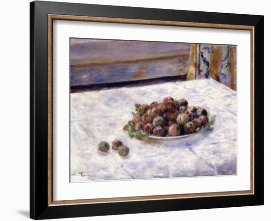 Still Life, Prunes on a Plate (Nature Morte, Le plat de Prunes). Ca. 1884-Pierre-Auguste Renoir-Framed Giclee Print