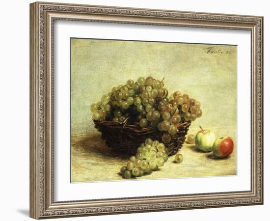 Still-Life, Raisins and Apples in a Basket; Nature Morte, Raisin Et Pomme D'Api, 1880-Henri Fantin-Latour-Framed Giclee Print