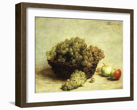 Still-Life, Raisins and Apples in a Basket; Nature Morte, Raisin Et Pomme D'Api, 1880-Henri Fantin-Latour-Framed Giclee Print