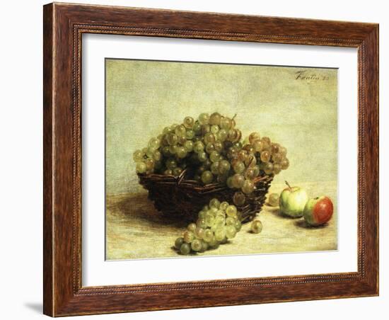 Still-Life, Raisins and Apples in a Basket; Nature Morte, Raisin Et Pomme D'Api, 1880-Henri Fantin-Latour-Framed Giclee Print