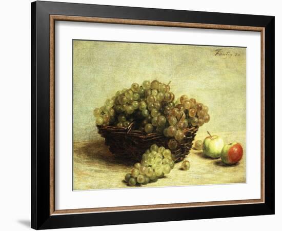 Still-life, Raisins and Apples in a Basket-Henri Fantin-Latour-Framed Giclee Print