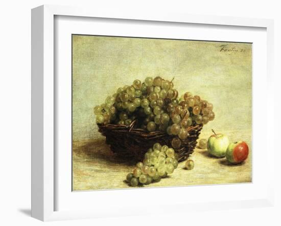 Still-life, Raisins and Apples in a Basket-Henri Fantin-Latour-Framed Giclee Print