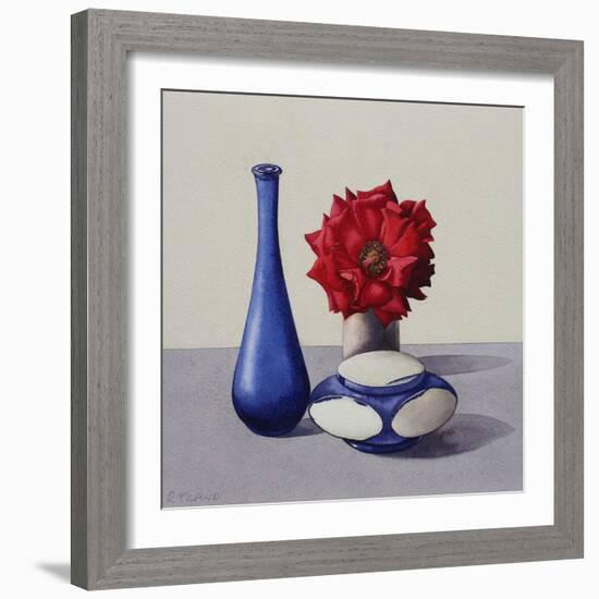 Still Life Red Rose, 2019 (Watercolour on Paper)-Christopher Ryland-Framed Giclee Print