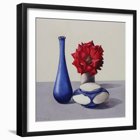 Still Life Red Rose, 2019 (Watercolour on Paper)-Christopher Ryland-Framed Giclee Print