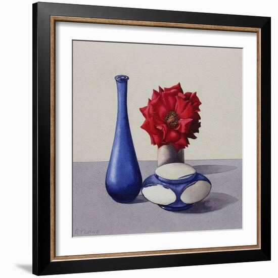 Still Life Red Rose, 2019 (Watercolour on Paper)-Christopher Ryland-Framed Giclee Print