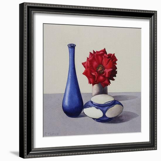 Still Life Red Rose, 2019 (Watercolour on Paper)-Christopher Ryland-Framed Giclee Print