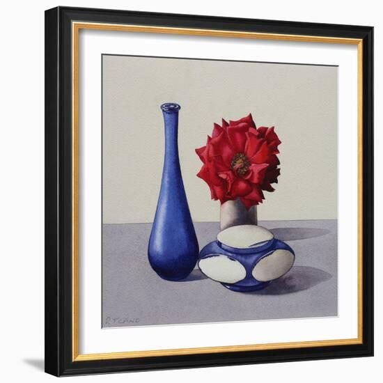 Still Life Red Rose, 2019 (Watercolour on Paper)-Christopher Ryland-Framed Giclee Print