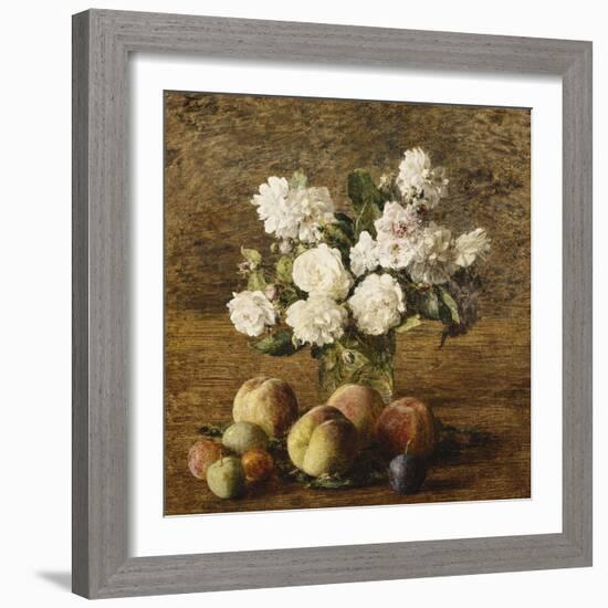 Still Life: Roses and Fruits-Henri Fantin-Latour-Framed Giclee Print