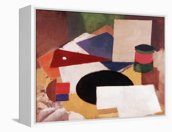 Still Life, Square on a White Background with a Black Disc-Roger de La Fresnaye-Framed Premier Image Canvas