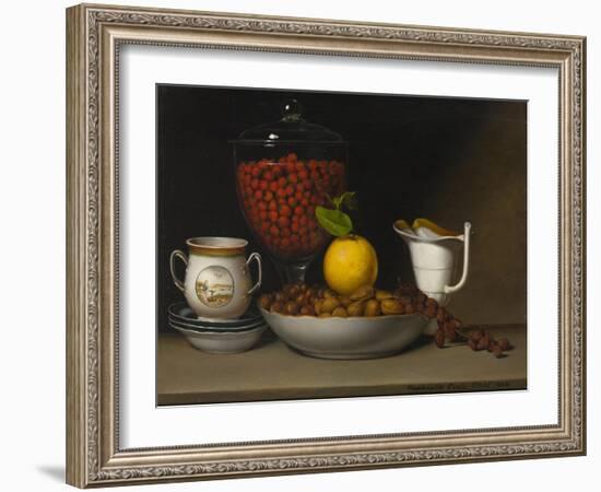 Still Life - Strawberries, Nuts, C.1822-Raphaelle Peale-Framed Giclee Print