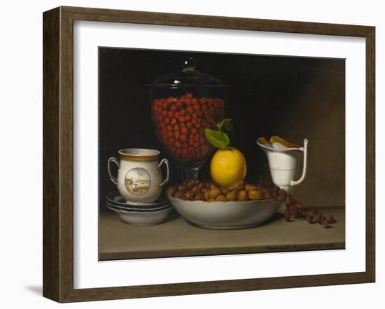 Still Life - Strawberries, Nuts, C.1822-Raphaelle Peale-Framed Giclee Print