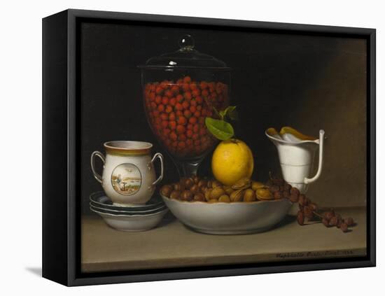 Still Life - Strawberries, Nuts, C.1822-Raphaelle Peale-Framed Premier Image Canvas