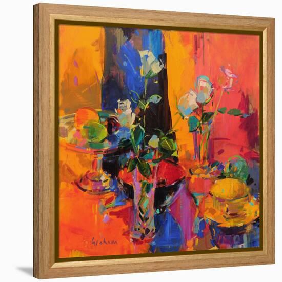 Still Life Table with Roses and Fruit-Peter Graham-Framed Premier Image Canvas