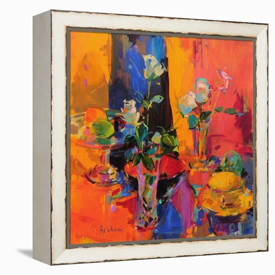 Still Life Table with Roses and Fruit-Peter Graham-Framed Premier Image Canvas