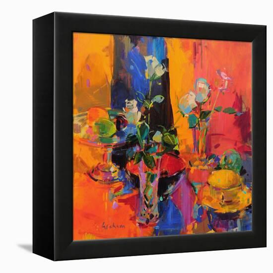 Still Life Table with Roses and Fruit-Peter Graham-Framed Premier Image Canvas