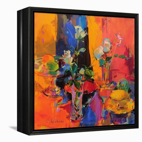 Still Life Table with Roses and Fruit-Peter Graham-Framed Premier Image Canvas