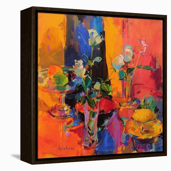 Still Life Table with Roses and Fruit-Peter Graham-Framed Premier Image Canvas