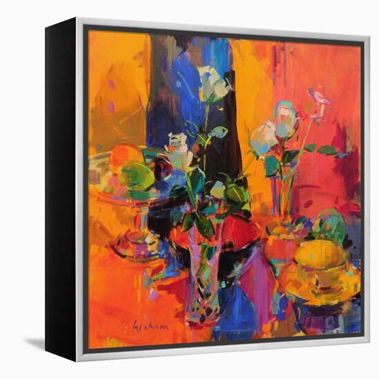 Still Life Table with Roses and Fruit-Peter Graham-Framed Premier Image Canvas