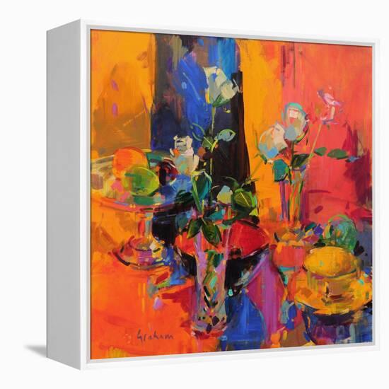 Still Life Table with Roses and Fruit-Peter Graham-Framed Premier Image Canvas