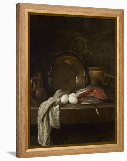 Still Life: the Kitchen Table, C.1755-56-Jean-Baptiste Simeon Chardin-Framed Premier Image Canvas