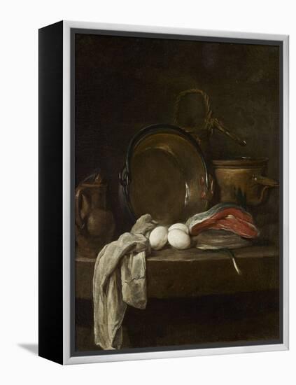 Still Life: the Kitchen Table, C.1755-56-Jean-Baptiste Simeon Chardin-Framed Premier Image Canvas