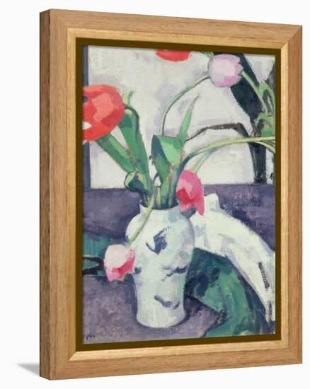 Still Life: Tulips in a Chinese Vase, 1924-Samuel John Peploe-Framed Premier Image Canvas