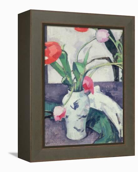 Still Life: Tulips in a Chinese Vase, 1924-Samuel John Peploe-Framed Premier Image Canvas