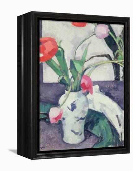 Still Life: Tulips in a Chinese Vase, 1924-Samuel John Peploe-Framed Premier Image Canvas