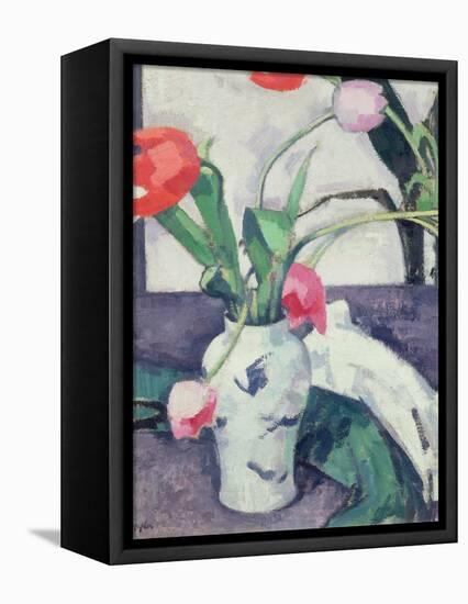 Still Life: Tulips in a Chinese Vase, 1924-Samuel John Peploe-Framed Premier Image Canvas