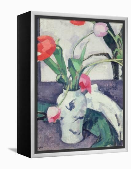 Still Life: Tulips in a Chinese Vase, 1924-Samuel John Peploe-Framed Premier Image Canvas