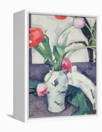 Still Life: Tulips in a Chinese Vase, 1924-Samuel John Peploe-Framed Premier Image Canvas