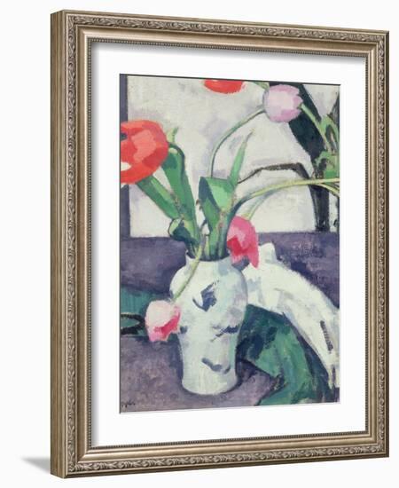 Still Life: Tulips in a Chinese Vase, 1924-Samuel John Peploe-Framed Giclee Print