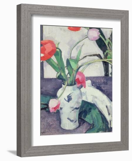 Still Life: Tulips in a Chinese Vase, 1924-Samuel John Peploe-Framed Giclee Print