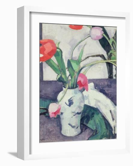 Still Life: Tulips in a Chinese Vase, 1924-Samuel John Peploe-Framed Giclee Print