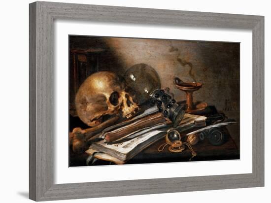 Still Life, Vanity, 1656 (Oil on Wood)-Pieter Claesz-Framed Giclee Print