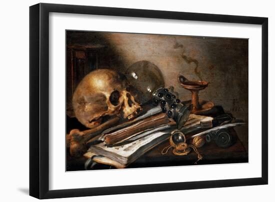 Still Life, Vanity, 1656 (Oil on Wood)-Pieter Claesz-Framed Giclee Print