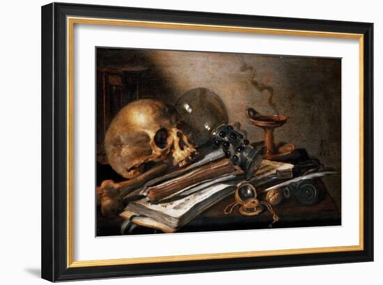 Still Life, Vanity, 1656 (Oil on Wood)-Pieter Claesz-Framed Giclee Print