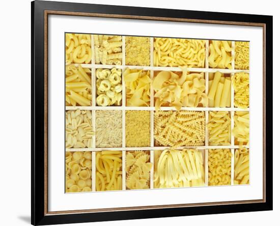 Still Life: Various Types of Pasta in White Typesetter's Case-null-Framed Photographic Print