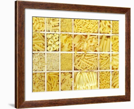 Still Life: Various Types of Pasta in White Typesetter's Case-null-Framed Photographic Print