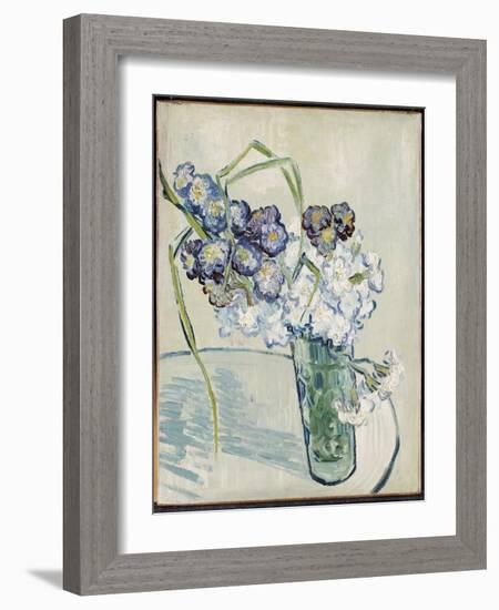 Still Life, Vase of Carnations, June 1890-Vincent van Gogh-Framed Giclee Print