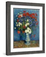 Still Life: Vase with Cornflowers and Poppies, 1887-Vincent van Gogh-Framed Giclee Print