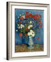 Still Life: Vase with Cornflowers and Poppies, 1887-Vincent van Gogh-Framed Giclee Print
