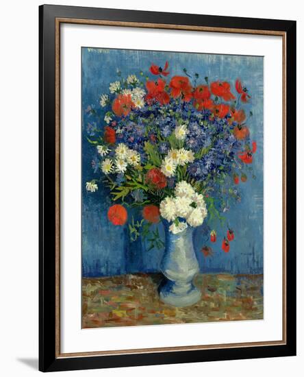 Still Life: Vase with Cornflowers and Poppies, 1887-Vincent van Gogh-Framed Giclee Print