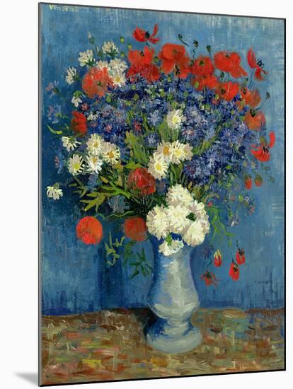 Still Life: Vase with Cornflowers and Poppies, 1887-Vincent van Gogh-Mounted Giclee Print